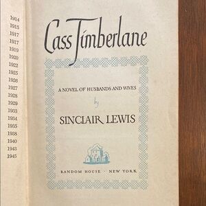 Cass Timberlane by Sinclair Lewis Book